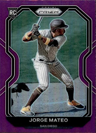 2021 Panini Prizm Jorge Mateo Rookie Purple Prizm #196 San Diego Padres