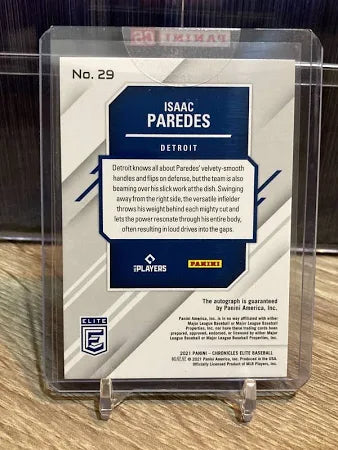 2021 Panini Chronicles Elite Isaac Paredes Auto Rookie #29 Detroit Tigers
