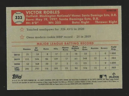 2021 Topps Chrome Platinum Anniversary Victor Robles Nationals 333