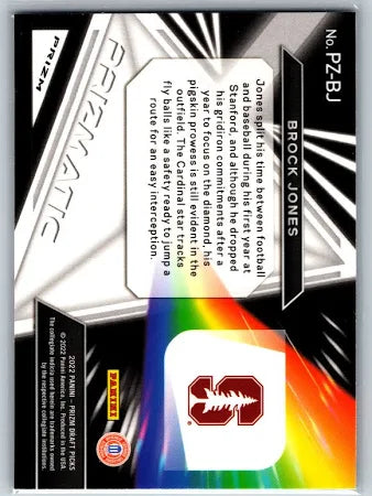 2022 Panini Prizm Draft Pick Brock Jones Prizmatic #PZ-BJ Stanford Cardinal