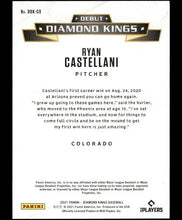 将图片加载到图库查看器,2021 Panini Diamond Kings Debut Art of Prof Ryan Castellani RC #DDK-CO Colorado