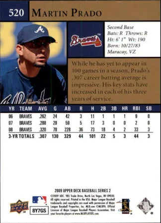 2009 Upper Deck Martin Prado #520 Atlanta Braves