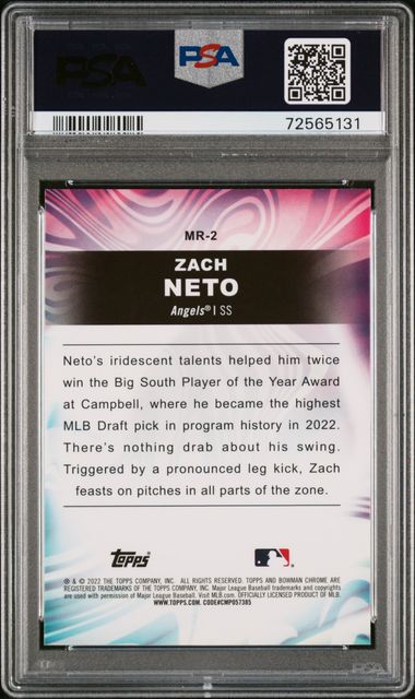 2022 Bowman Draft #MR-2 Zach Neto Mood Ring PSA 9