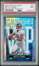 تحميل الصورة إلى عارض المعرض، مجموعة Leaf Pro لعام 2022 من Bryce Young Campus VIP Blue Mojo Parallel #VIP-BY1 Alabama PSA 9 Mint