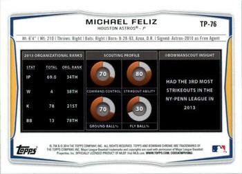 2014 Bowman Draft Top Prospects Michael Feliz TP-76 Houston Astros
