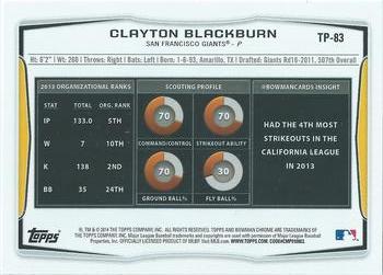 2014 Bowman Draft Top Prospects Clayton Blackburn TP-83 San Francisco Giants