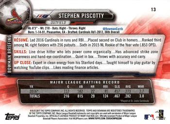 2017 Bowman Stephen Piscotty # 13 St. Louis Cardinals