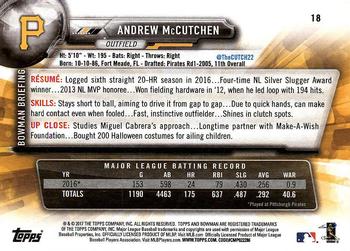 2017 Bowman Andrew McCutchen # 18 Pittsburgh Pirates