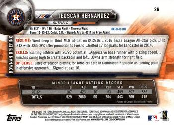 2017 Bowman Teoscar Hernandez RC # 26 Houston Astros
