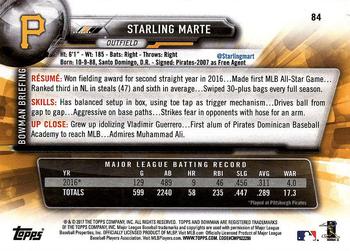 2017 Bowman Starling Marte # 84 Pittsburgh Pirates