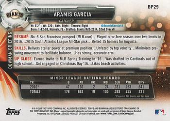 2017 Bowman Prospects Aramis Garcia BP29 San Francisco Giants