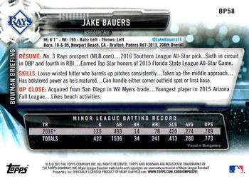 2017 Bowman Prospects Jake Bauers BP58 Tampa Bay Rays