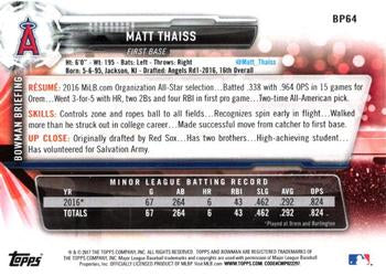 2017 Bowman Prospects Matt Thaiss BP64 Los Angeles Angels