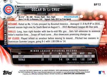 2017 Bowman Prospects Oscar De La Cruz BP72 Chicago Cubs