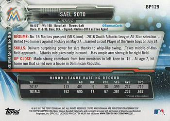 2017 Bowman Prospects Isael Soto BP129 Miami Marlins