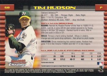 2002 Bowman Chrome Tim Hudson # 68 Oakland Athletics
