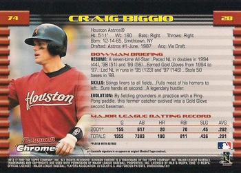 2002 Bowman Chrome Craig Biggio # 74 Houston Astros