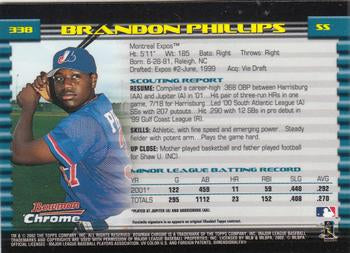 2002 Bowman Chrome Brandon Phillips # 338 Montreal Expos