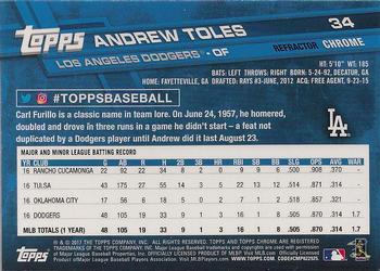 2017 Topps Chrome Pink Refractor Andrew Toles 34 Los Angeles Dodgers