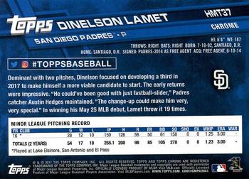 2017 Topps Chrome Update Dinelson Lamet RC HMT37 San Diego Padres