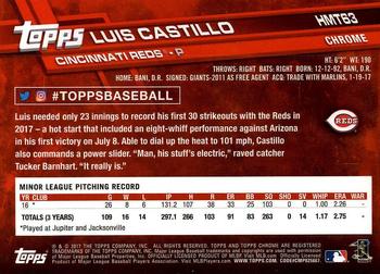 2017 Topps Chrome Update Luis Castillo RC HMT63 Cincinnati Reds