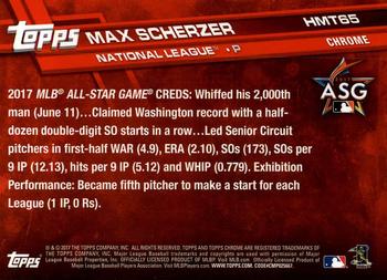 2017 Topps Chrome Update Max Scherzer AS HMT65 Washington Nationals