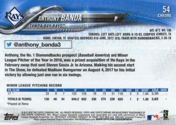 2018 Topp Chrome Anthony Banda RC #54 Tampa Bay Rays