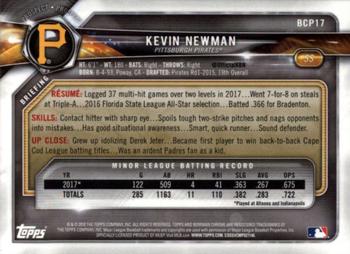 2018 Bowman Chrome Prospects Kevin Newman BCP17 Pittsburgh Pirates