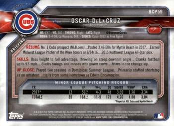 2018 Bowman Chrome Prospects Oscar De La Cruz BCP59 Chicago Cubs