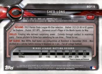 2018 Bowman Chrome Prospects Shed Long BCP78 Cincinnati Reds