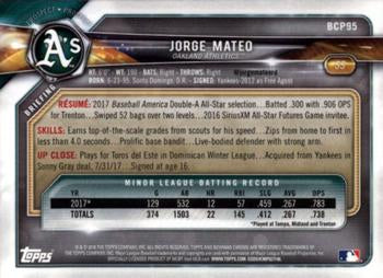2018 Bowman Chrome Prospects Jorge Mateo BCP95 Oakland Athletics