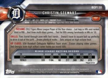 2018 Bowman Chrome Prospects Christin Stewart BCP130 Detroit Tigers