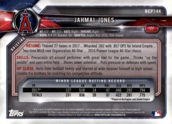 2018 Bowman Chrome Prospects Jahmai Jones BCP144 Los Angeles Angels