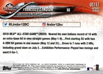 2018 Topps Update Francisco Lindor ASG #US157 Cleveland Indians