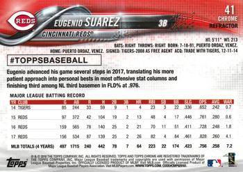 2018 Topp Chrome Pink Refractor Eugenio Suarez #41 Cincinnati Reds