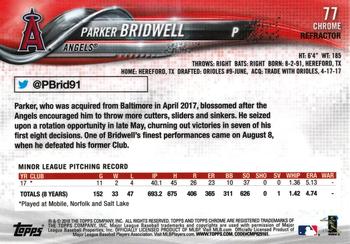 2018 Topp Chrome Pink Refractor Parker Bridwell RC #77 Angels