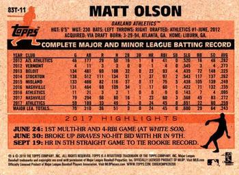 2018 Topp Chrome 1983 Topps Baseball Matt Olson 83T-11 Oakland Athletics
