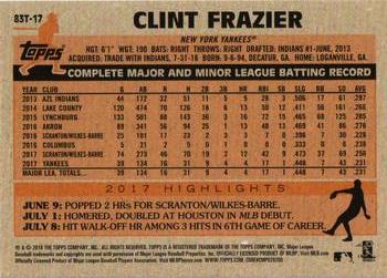 2018 Topp Chrome 1983 Topps Baseball Clint Frazier RC83T-17 New York Yankees