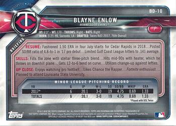 2018 Bowman Draft Blayne Enlow BD-10 Minnesota Twins