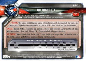 2018 Bowman Draft Bo Bichette BD-32 Toronto Blue Jays