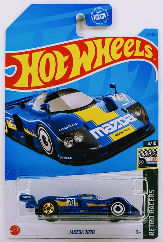 Hot Wheels Mazda 787B Blue Retro Racers 4/10 28/250 - Assorted Colors