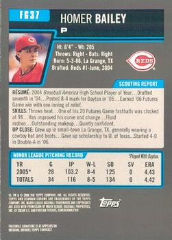 2006 Bowman Draft Picks & Prospects Chrome Futures Game Prospects Homer Bailey FG37 Cincinnati Reds