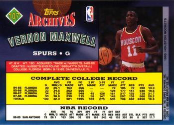 1992-93 Topps Archives Vernon Maxwell #107 San Antonio Spurs