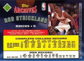 1992-93 Topps Archives Rod Strickland #113 New York Knicks