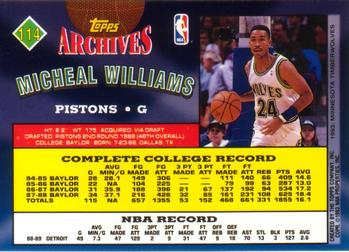 1992-93 Topps Archives Micheal Williams #114 Detroit Pistons
