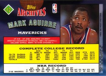 1992-93 Topps Archives Mark Aguirre #12 Dallas Mavericks