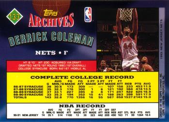 1992-93 Topps Archives Derrick Coleman #133 New Jersey Nets