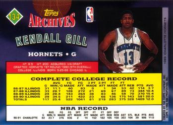 1992-93 Topps Archives Kendall Gill #134 Charlotte Hornets