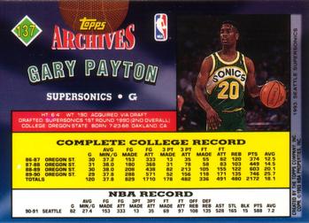 1992-93 Topps Archives Gary Payton #137 Seattle SuperSonics