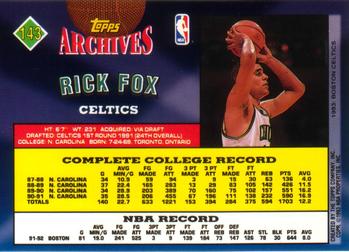 1992-93 Topps Archives Rick Fox #143 Boston Celtics